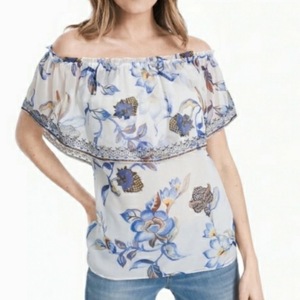 WHBM Floral off shoulder blouse. Great condition